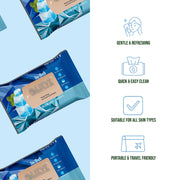 Lieve Care Ice Fresh Wipes for Face in portable packaging, perfect for a gentle and refreshing clean