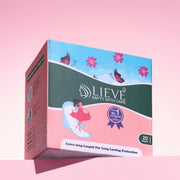 Lieve Care ultra-thin sanitary pads in a vibrant packaging for extra long lasting protection